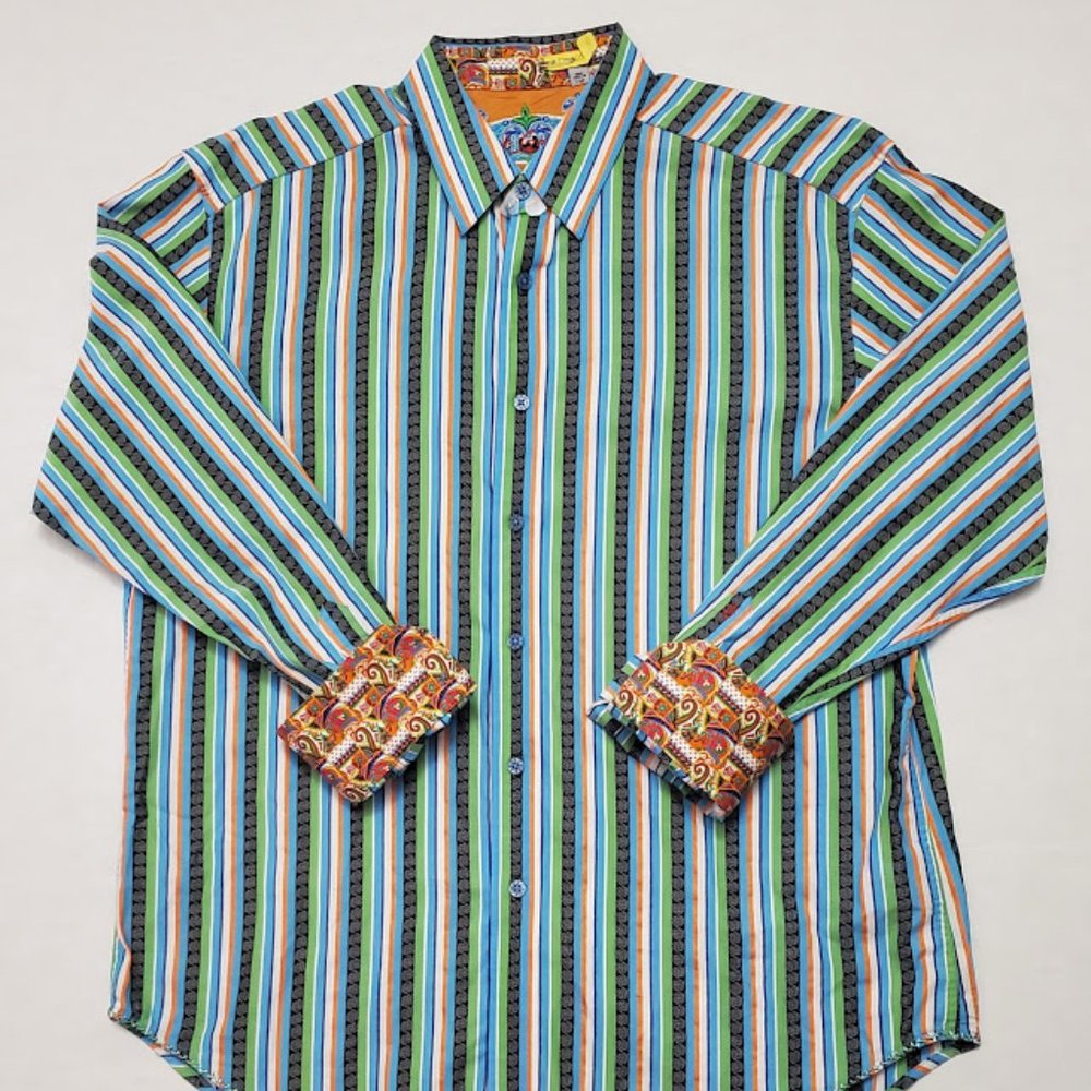 Robert Graham Multicolored Striped Button Down